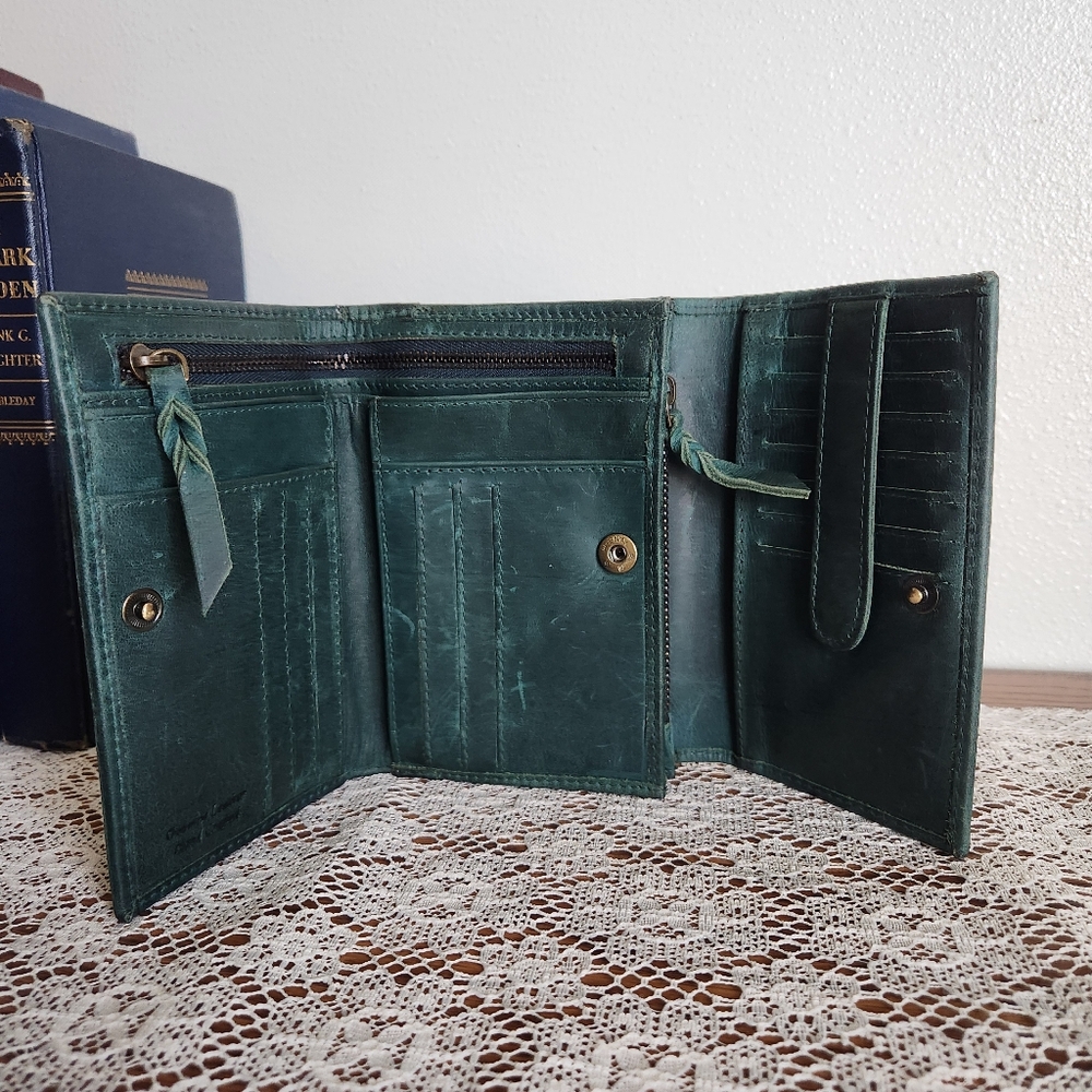 Distressed Embossed Leather Wallet - Picture 5 of 15